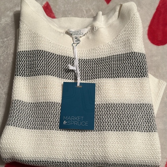 NWT MARKET & SPRUCE 
Tawnee Cotton Blend Waffle Stitch Sweater - Picture 8 of 12
